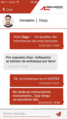 andeslogistics chat empresa